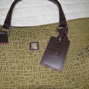 DVF Diane Von Furstenberg Olive color laptop bag.